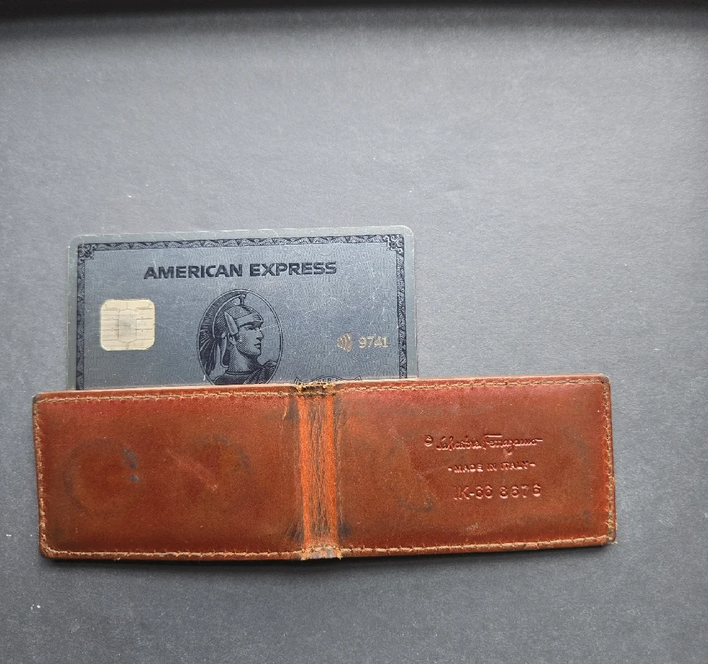 Salvatore Ferragamo Brown Leather Money Clip Wallet